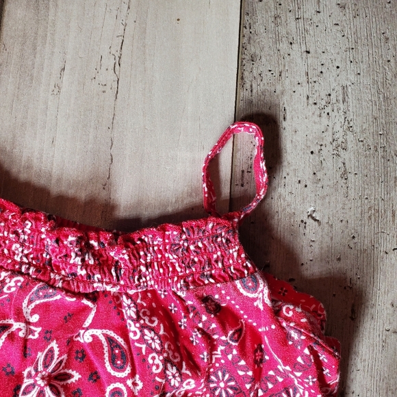 The Children's Place Red Paisley Bandana Print Girls Romper Size 5T NWOT - Picture 6 of 9